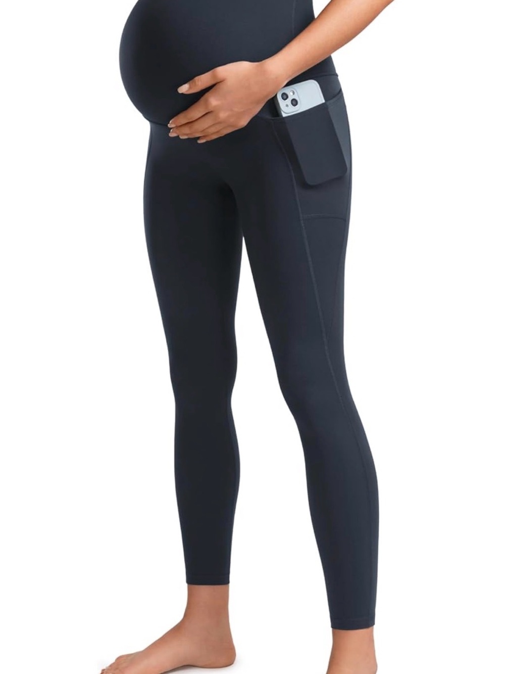 Maternity Black Side-Pocket Leggings